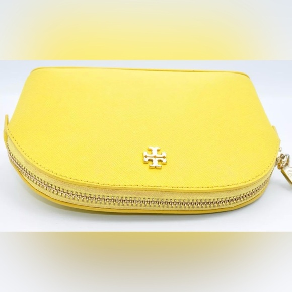 Tory Burch Yellow Leather Cosmetic Pouch/Makeup Bag/Clutch | PRELOVED!! 💛☀️💛☀️ - Picture 3 of 7